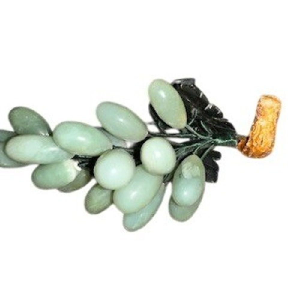 Vintage Style Green Jade Stone Grape Cluster Decorative Fruit MCM Centerpiece